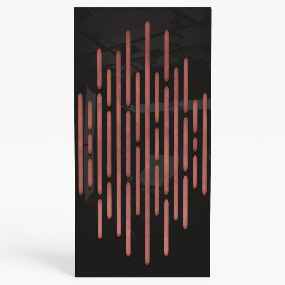 Narrow Acoustic Panel "Wave-F Fabric" Black Gloss