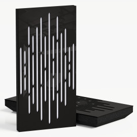 Narrow Acoustic Panel "Wave-F Fabric" Black Gloss