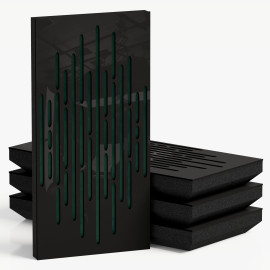 Narrow Acoustic Panel "Wave-F Fabric" Black Gloss