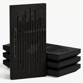 Narrow Acoustic Panel "Wave-F Fabric" Black Gloss