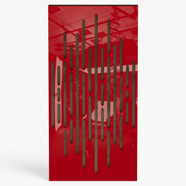 Narrow Acoustic Panel "Wave-F Fabric" Red Gloss