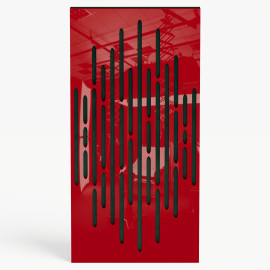 Narrow Acoustic Panel "Wave-F Fabric" Red Gloss