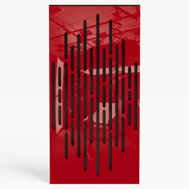 Narrow Acoustic Panel "Wave-F Fabric" Red Gloss