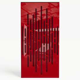Narrow Acoustic Panel "Wave-F Fabric" Red Gloss