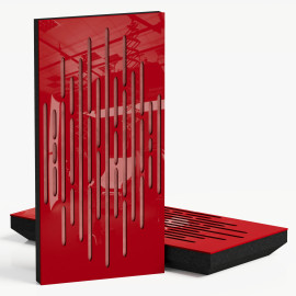 Narrow Acoustic Panel "Wave-F Fabric" Red Gloss