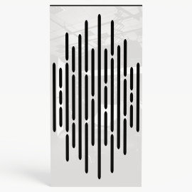 Narrow Acoustic Panel "Wave-F Fabric" White Gloss