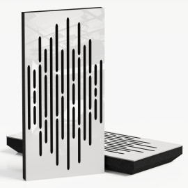 Narrow Acoustic Panel "Wave-F Fabric" White Gloss