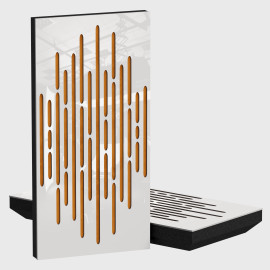 Narrow Acoustic Panel "Wave-F Fabric" White Gloss