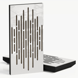 Narrow Acoustic Panel "Wave-F Fabric" White Gloss