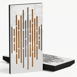 Narrow Acoustic Panel "Wave-F Fabric" White Gloss