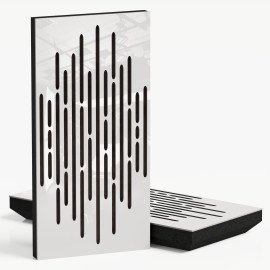 Narrow Acoustic Panel "Wave-F Fabric" White Gloss
