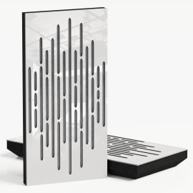 Narrow Acoustic Panel "Wave-F Fabric" White Gloss