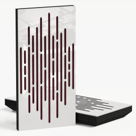 Narrow Acoustic Panel "Wave-F Fabric" White Gloss