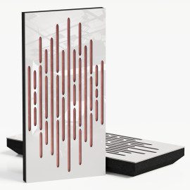 Narrow Acoustic Panel "Wave-F Fabric" White Gloss