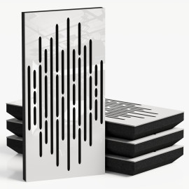 Narrow Acoustic Panel "Wave-F Fabric" White Gloss