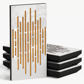 Narrow Acoustic Panel "Wave-F Fabric" White Gloss