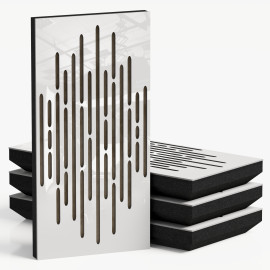 Narrow Acoustic Panel "Wave-F Fabric" White Gloss