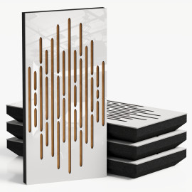 Narrow Acoustic Panel "Wave-F Fabric" White Gloss