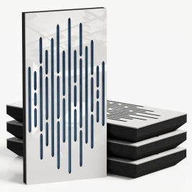 Narrow Acoustic Panel "Wave-F Fabric" White Gloss