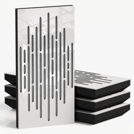 Narrow Acoustic Panel "Wave-F Fabric" White Gloss