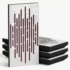 Narrow Acoustic Panel "Wave-F Fabric" White Gloss