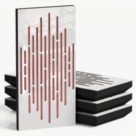 Narrow Acoustic Panel "Wave-F Fabric" White Gloss