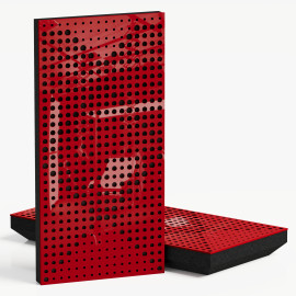 Narrow Acoustic Panel "WILDS-F Fabric" Red Gloss