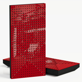 Narrow Acoustic Panel "WILDS-F Fabric" Red Gloss