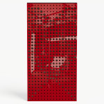 Narrow Acoustic Panel "WILDS-F Fabric" Red Gloss