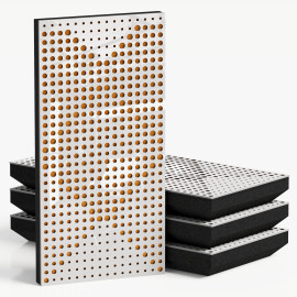 Narrow Acoustic Panel "WILDS-F Fabric" White Gloss