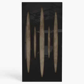 Narrow Acoustic Panel "Pulsar-F Fabric" Black Gloss