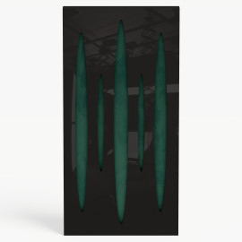 Narrow Acoustic Panel "Pulsar-F Fabric" Black Gloss