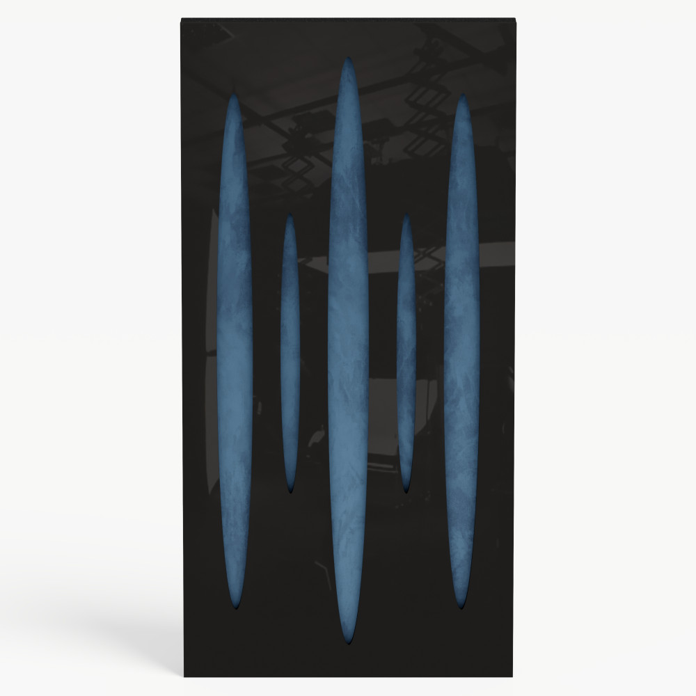 Narrow Acoustic Panel "Pulsar-F Fabric" Black Gloss
