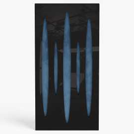 Narrow Acoustic Panel "Pulsar-F Fabric" Black Gloss