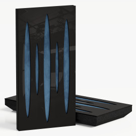 Narrow Acoustic Panel "Pulsar-F Fabric" Black Gloss