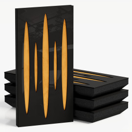Narrow Acoustic Panel "Pulsar-F Fabric" Black Gloss