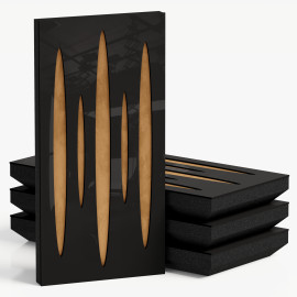 Narrow Acoustic Panel "Pulsar-F Fabric" Black Gloss