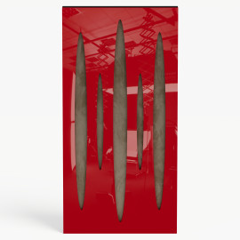 Narrow Acoustic Panel "Pulsar-F Fabric" Red Gloss