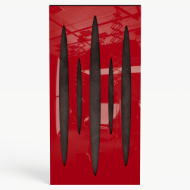 Narrow Acoustic Panel "Pulsar-F Fabric" Red Gloss