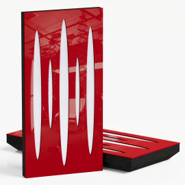 Narrow Acoustic Panel "Pulsar-F Fabric" Red Gloss