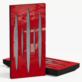 Narrow Acoustic Panel "Pulsar-F Fabric" Red Gloss