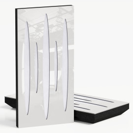 Narrow Acoustic Panel "Pulsar-F Fabric" White Gloss