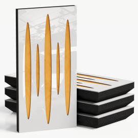 Narrow Acoustic Panel "Pulsar-F Fabric" White Gloss